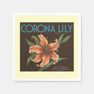 Vintage Corona Lily Label Napkin