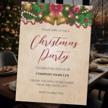 Vintage Corporate Christmas Party Invitation