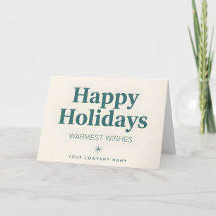 Vintage Corporate Script Happy Holidays Holiday Card
