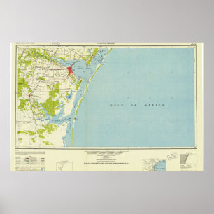Vintage Corpus Christi TX Topo Poster