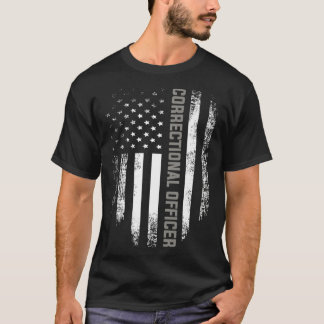 Vintage Correctional Officer With American Flag T-Shirt