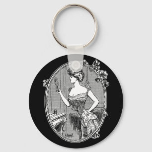 Vintage Corset Lady Key Ring