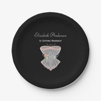 Vintage Corset Personal Lingerie Bridal Shower Paper Plate