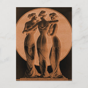 Vintage corsets, Three graces terra cotta Postcard