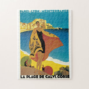 Vintage Corsica by Train Travel Ad Jigsaw Puzzle