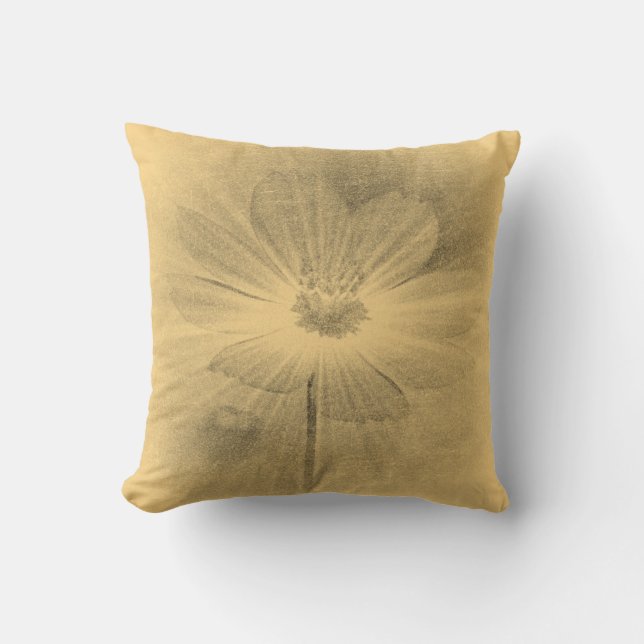 Vintage Cosmos Flower Pillow (Front)