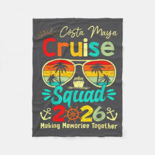 Vintage Costa-maya Cruise Squad 2026 Cruising Ship Fleece Blanket