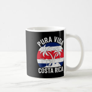Vintage Costa Rica Flag Pura Vida Beach Summer Vac Coffee Mug
