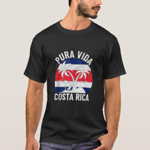 Vintage Costa Rica Flag Pura Vida Beach Summer Vac T-Shirt