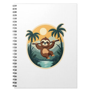 Vintage Costa Rica Sloth Tropical Travel Shirt 2 Notebook