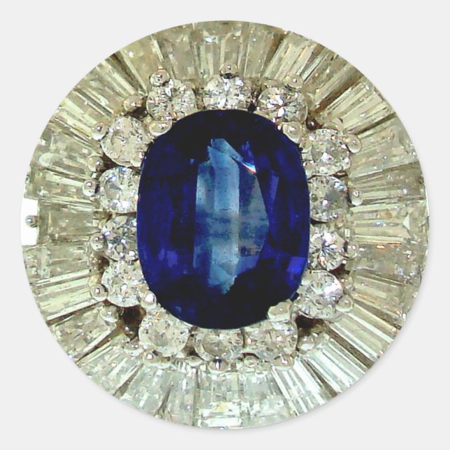 Vintage Costume Jewellery Rhinestones Diamonds Classic Round Sticker (Front)