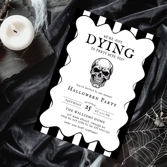 Vintage Costumes Cocktails Skull  Halloween Party Invitation (Creator Uploaded)