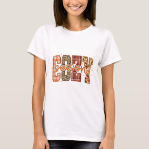 Vintage Cosy Season Fall Thanksgiving Vibes Leopar T-Shirt