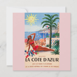 Vintage Cote D'Azur Beach Girl