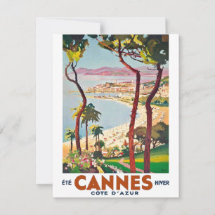 Vintage Cote D'Azur Cannes Card