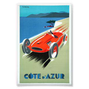 Vintage Cote d'Azur French Riviera Racing Travel P Photo Print