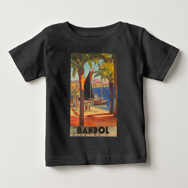 Vintage Cote D'Azur French Travel Baby T-Shirt (Front)