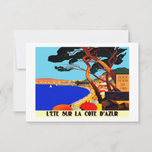Vintage Cote D'Azur French Travel Card