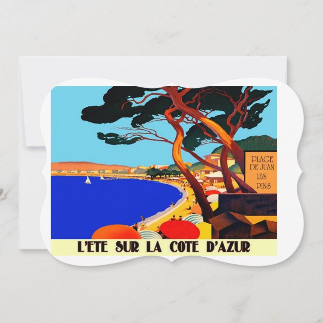 Vintage Cote D'Azur French Travel Card (Front)