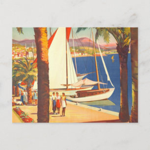 Vintage Cote D'Azur French Travel Postcard