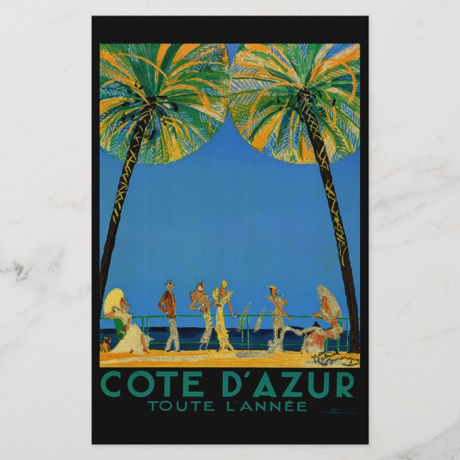 Vintage Cote D'Azur French Travel Stationery (Front)