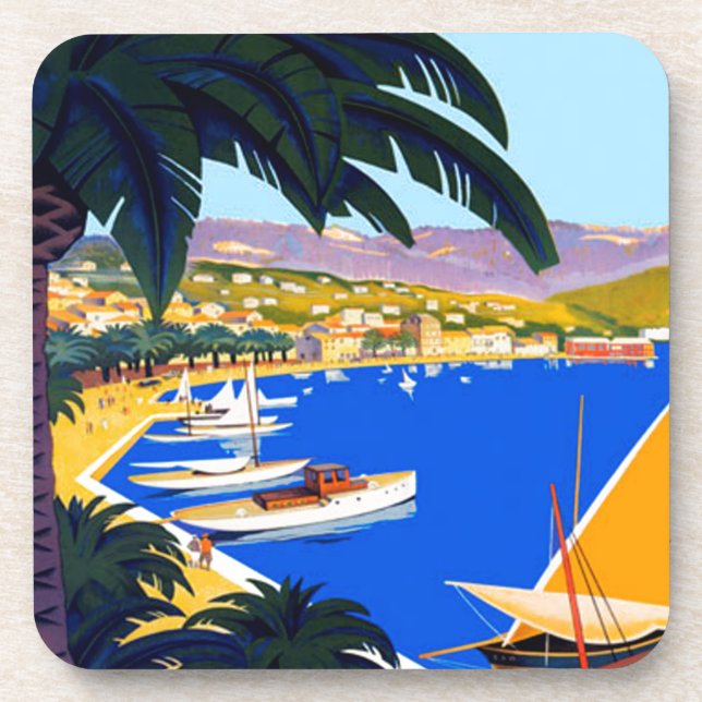 Vintage Cote D'Azur Travel Coaster (Front)