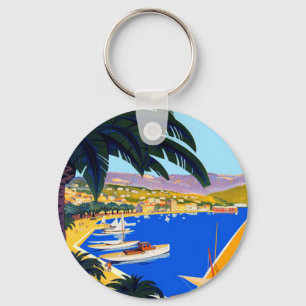 Vintage Cote D'Azur Travel Key Ring