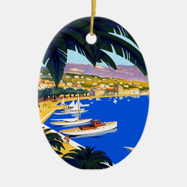 Vintage Cote D'Azur Travel Ornament (Front)
