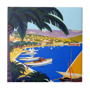 Vintage Cote D'Azur Travel Tile