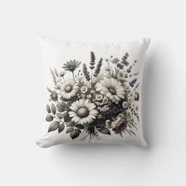 Vintage Cottage core flowers Cushion (Front)