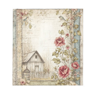 Vintage Cottage Farmhouse Stationery Notepad