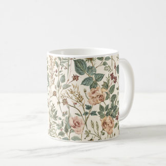 Vintage Cottage Garden Roses & Wildflowers Coffee Mug