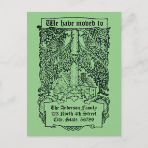 Vintage Cottage In Woods New Home Announcement Postcard