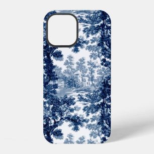 Vintage Cottage Landscape Toile-Blue & White iPhone 12 Case