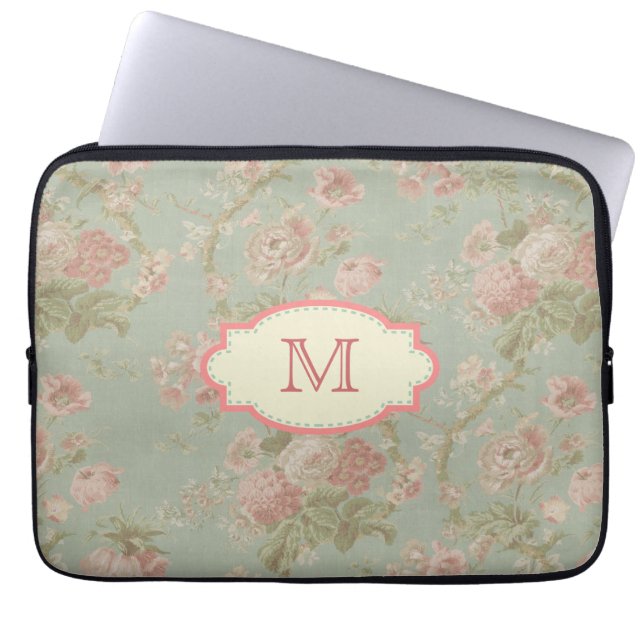 Vintage Cottage Rose Monogram Case (Front)