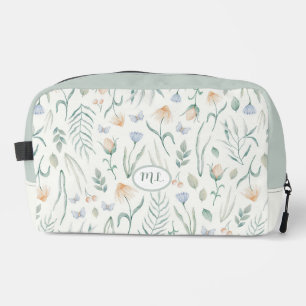 Vintage Cottagecore Botanical Herbarium Monogram Dopp Kit