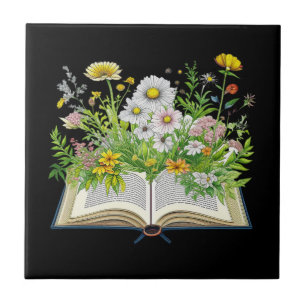 Vintage Cottagecore design with wildflowers Ceramic Tile