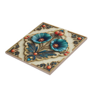 Vintage Cottagecore Farmhouse Decorative Unique  Ceramic Tile