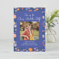 Vintage Cottagecore Floral Photo Graduation Party