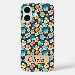 Vintage Cottagecore Florals in Blue & Yellow iPhone 16 Case