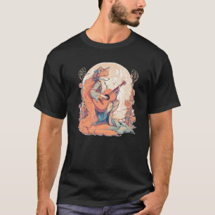 Vintage Cottagecore Fox Playing Acoustic Guitar T-Shirt