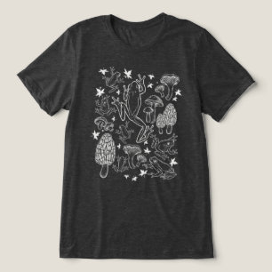 Vintage Cottagecore Frogs Mushrooms Witchy Goth Tri-Blend Shirt