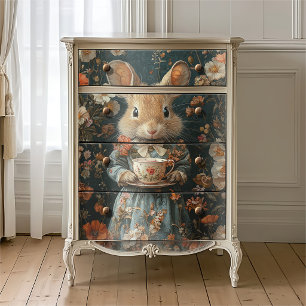 Vintage Cottagecore Mouse Tea Party Floral Tissue Paper