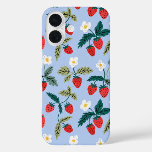Vintage Cottagecore Strawberry Pattern iPhone 16 Case