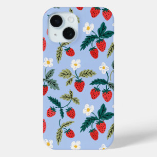 Vintage Cottagecore Strawberry Pattern iPhone 15 Case