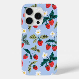 Vintage Cottagecore Strawberry Pattern iPhone 15 Pro Case