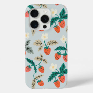 Vintage Cottagecore Strawberry Pattern iPhone 15 Pro Case