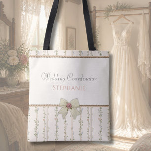 Vintage Cottagecore Wedding Coordinator Tote Bag