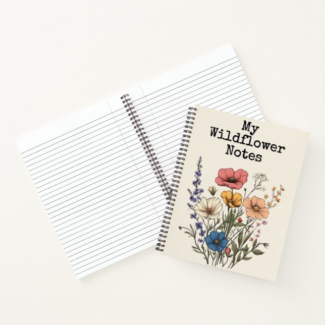 Vintage Cottagecore Wildflower Illustration  Notebook (Inside)