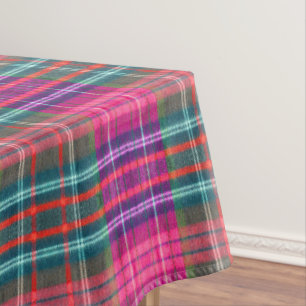 Vintage Cotton Texture Pink Buffalo Plaid Tablecloth